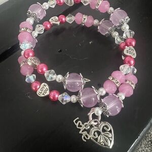 Elegant Pink Beaded Bracelet